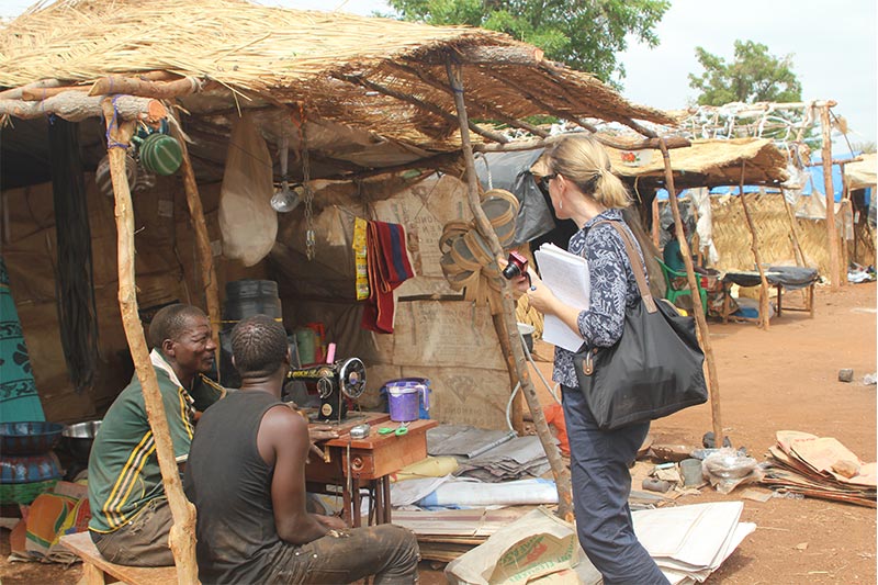 Conducting a human rights impact assessment of ASM communities in Burkina Faso (EU-funded project). Photo used with permission from L. Lawson.